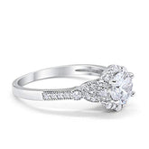 Floral Art Deco Cubic Zirconia Ring